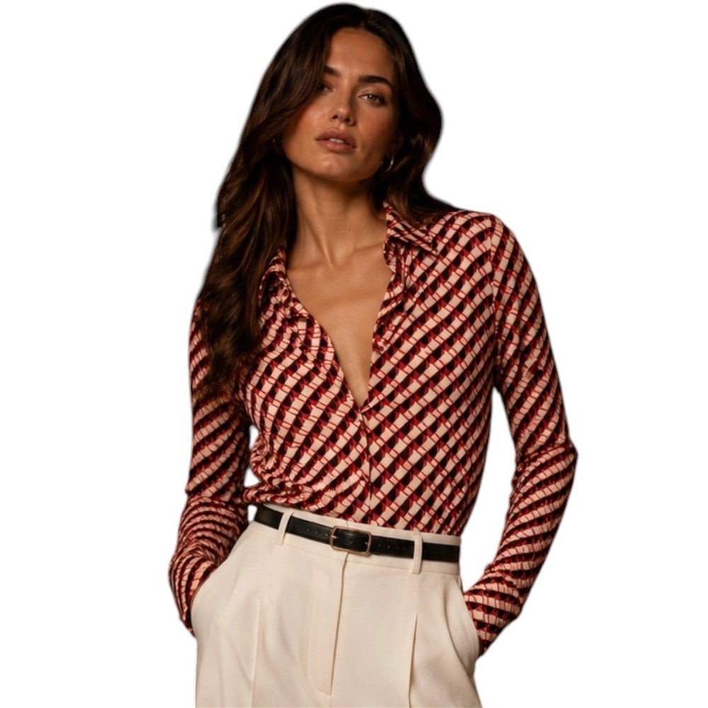 Favorite Daughter Take Me Seriously Bodysuit Retro Rouge Hound Blouse S NWT